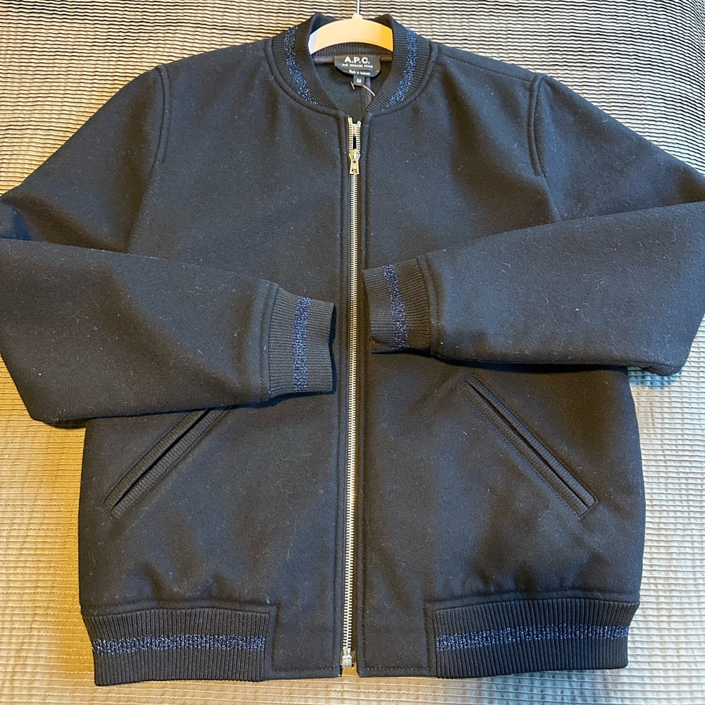 APC Wool Bomber Coat Size 38 US Size 6